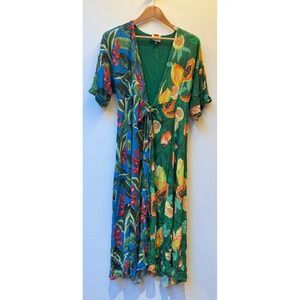 Farm Rio Tropical Wrap Maxi Dress Size S Vacation‎ Resort Rare Darling!